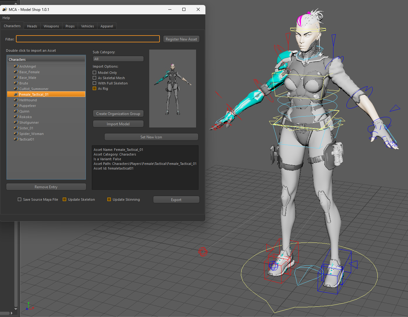 FRAG rigging framework in Maya